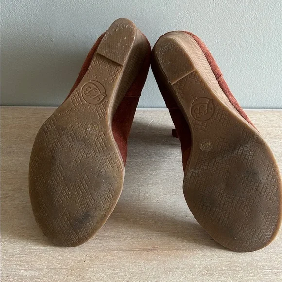 Lucky brand wedge rust leather boho chic vintage style ankle boot women’s size 9 - Picture 8 of 8